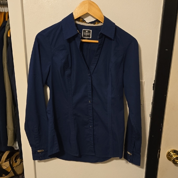 Express Tops - Banana Republic Deep Blue Collared Shirt